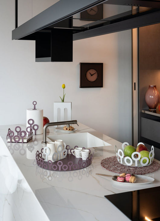 centro tavola piccolo bollicine Viola ametista in Ferro 22,5cm,10hcm