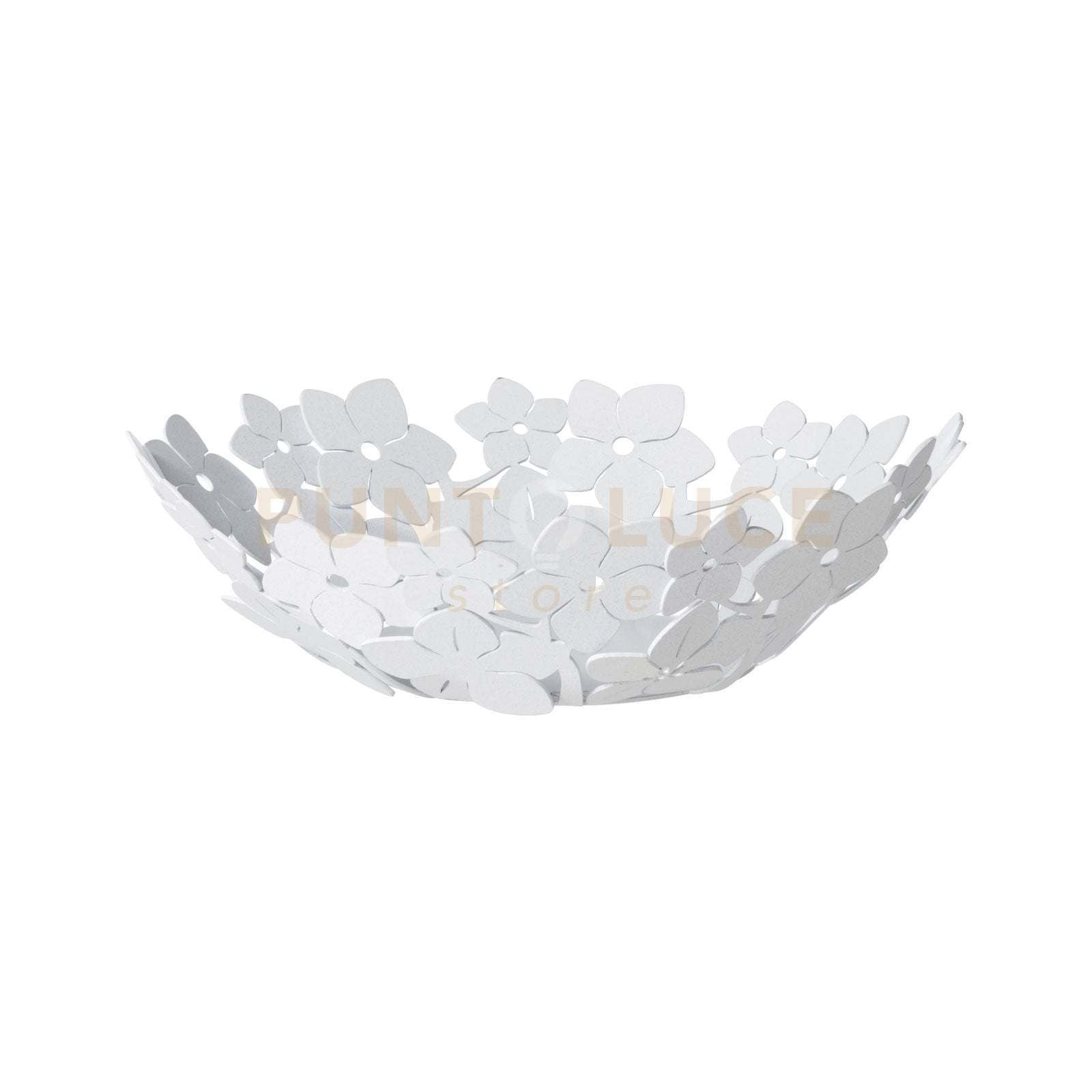 centro tavola piccolo floreale fior di loto Bianco marmo in Ferro 28x11cmh