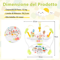 Centro attivit¨¤ per neonati con giocattoli interattivi vassoio musicale, Trottola per bambini regolabile in altezza Giallo-Primi passi