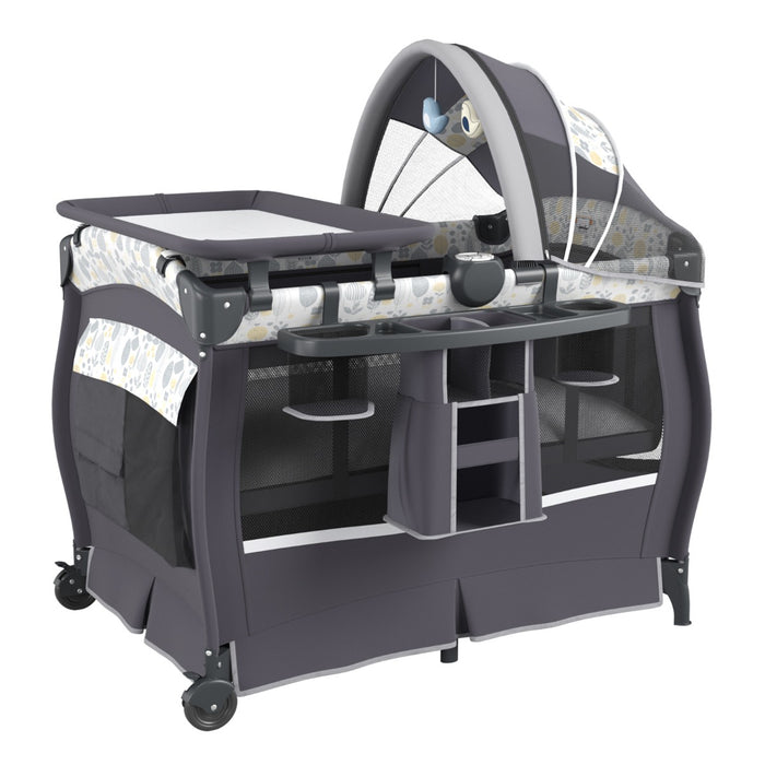 Centro neonati con borsa da viaggio per neonato, Pack and play 4 in 1 portatile Grigio Chiaro-Culle