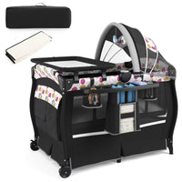 Centro neonati con borsa da viaggio per neonato, Pack and play 4 in 1 portatile Nero Viola-Culle