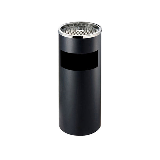 Posacenere con cestino circolare a griglia SMALL NERO