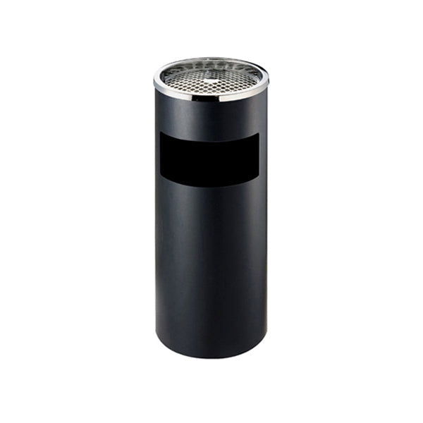 Posacenere con cestino circolare a griglia SMALL NERO