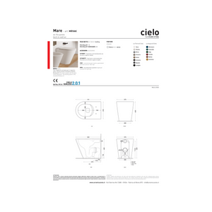 Wc a Terra Senza Brida Ceramica Cielo "Mare" Bianco Lucido