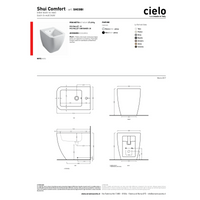 Coppia Di Sanitari Ceramica Cielo Da Terra Filo Muro Senza Brida Bianco Lucido "Shui Comfort"