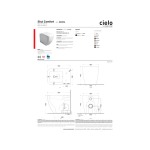 Wc a Terra Senza Brida Ceramica Cielo "Shui Comfort" Bianco Lucido