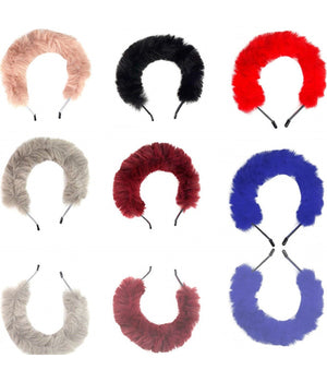 Cerchietto Frontino Fascia Pelliccia Peluche A04 Bambina Ragazza Ferma Capelli         