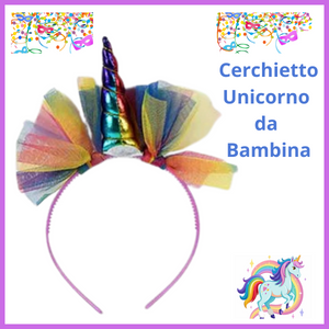 Cerchietto capelli per carnevale unicorno da bambina accessori maschere costume bimba