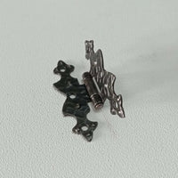 Cerniera 67x40mm stile ferro battuto a filo ali piane verniciata fumè