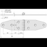 CERNIERA INOX MM.180X40