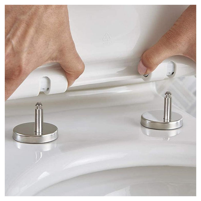 Trade Shop - Cerniere Per Wc Supporti Copriwater Universali Con Chiusura Soft Ammortizzata 79573         