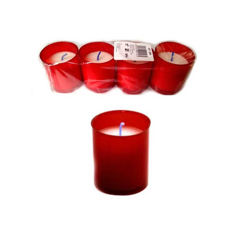 Cero Votivo Bicchierino Rosso pz.4