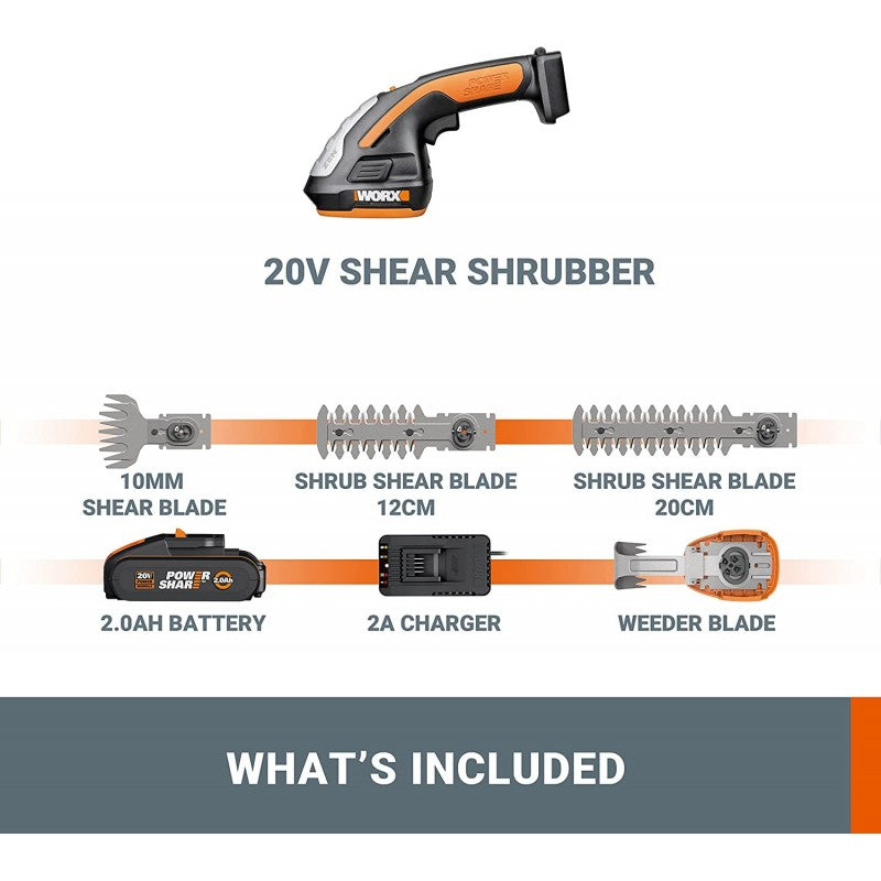 Cesoia a Batteria 20V Worx Wg801E.91 con Batteria 20V/2Ah