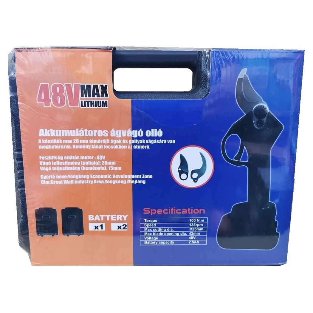 Trade Shop - Cesoia Elettrica Forbice 2 Batterie Da 48v Trincia Rami Professionale Senza Fili         