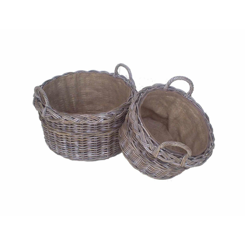 Cesta cloe 1-2 c/m tonda cm57h30/40 c/fodera juta