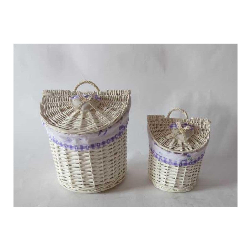 Cesta pensile vimini 1-2 lavanda mezzaluna cm 28x21h22/29