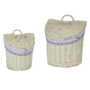 Cesta pensile vimini 1-2 lavanda mezzaluna cm 28x21h22/29