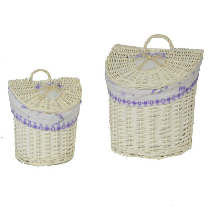 Cesta pensile vimini 1-2 lavanda mezzaluna cm 28x21h22/29