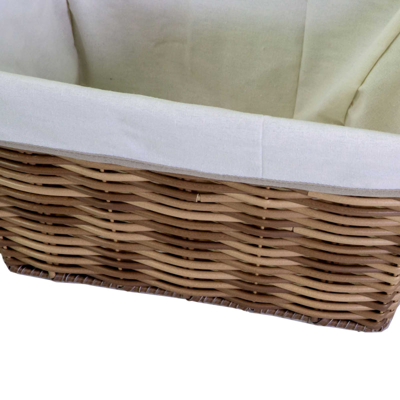 Cesta plastica grigio 1-2 con fodera bianca rettangolare cm 50x39h30