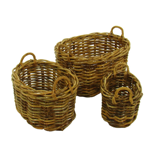 Cesta portalegna rattan alaska 1-3 ovale cm79x61h41