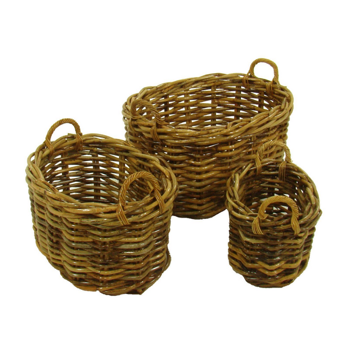 Cesta portalegna rattan alaska 1-3 ovale cm79x61h41