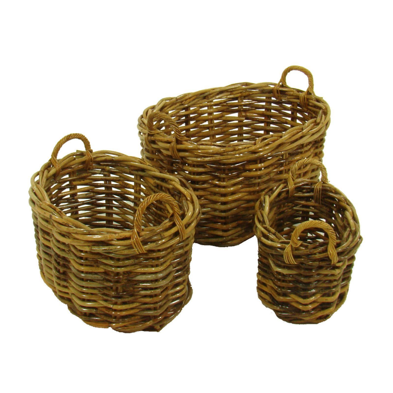 Cesta portalegna rattan alaska 1-3 ovale cm79x61h41