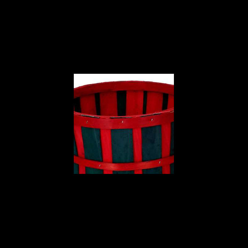 Cesta vimini 1-3 verde e rosso tondo cm ø28h18