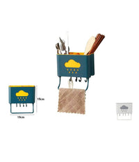 Cestello Porta Bacchette Posate Cucchiaio Spatole Scarico Con Ganci Parete 70214         