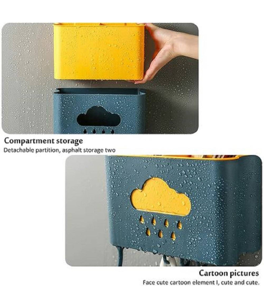 Cestello Porta Bacchette Posate Cucchiaio Spatole Scarico Con Ganci Parete 70214         