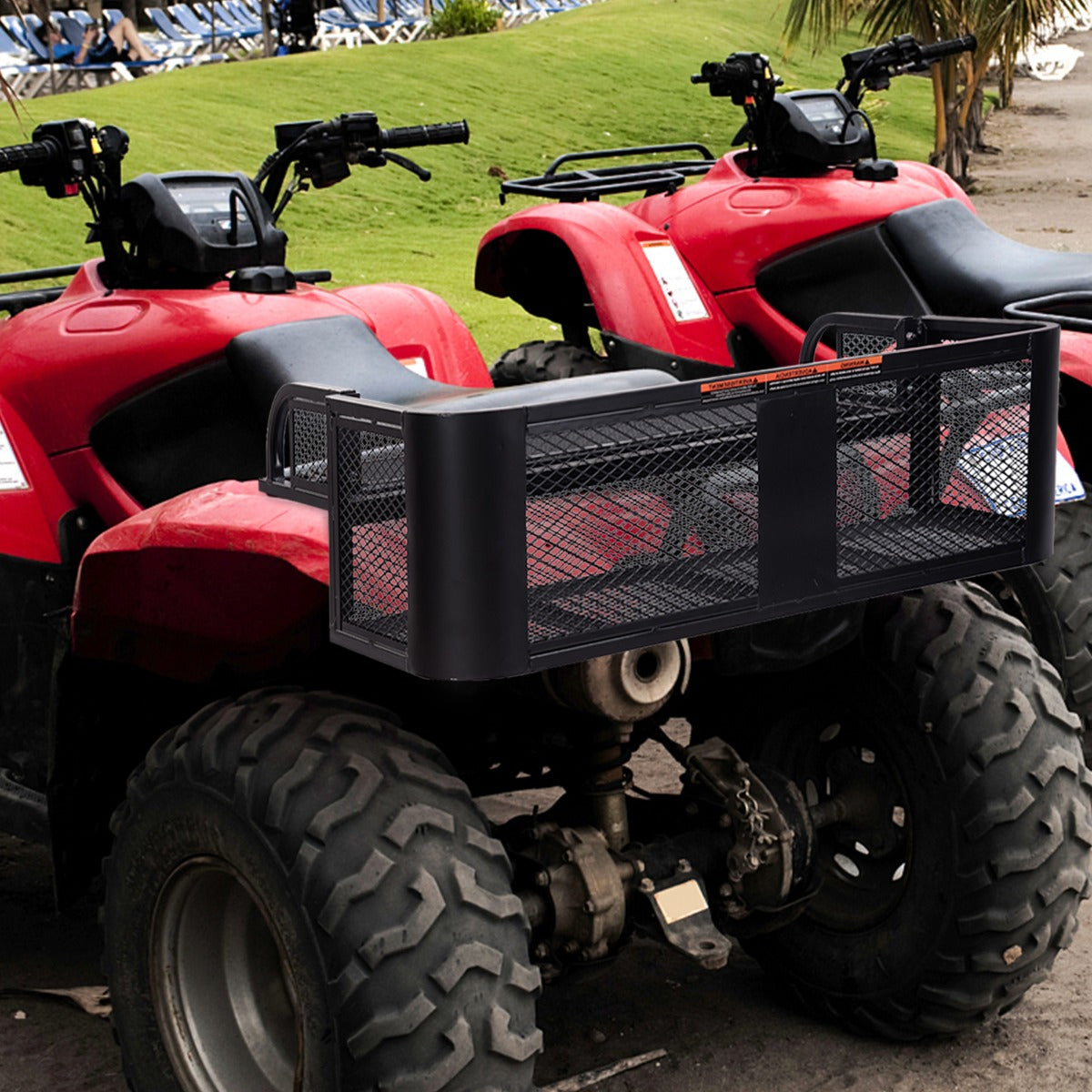 Cestello portapacchi posteriore con design a rete struttura in metallo, Portapacchi universale 104x67x31,5cm Nero-Accessori per veicoli