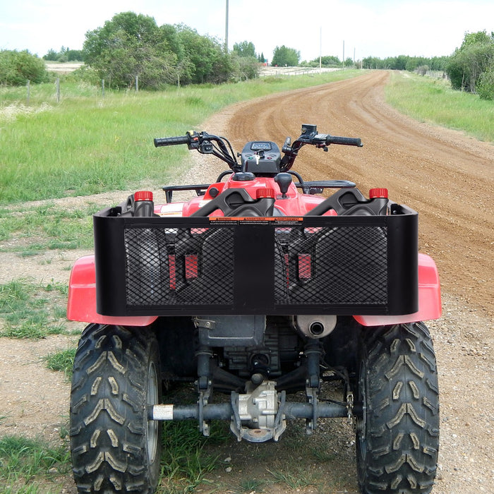 Cestello portapacchi posteriore con design a rete struttura in metallo, Portapacchi universale 104x67x31,5cm Nero-Accessori per veicoli