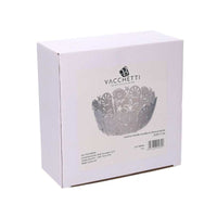 Cestina metallo cavalluccio bianco tondo cm ø20h7