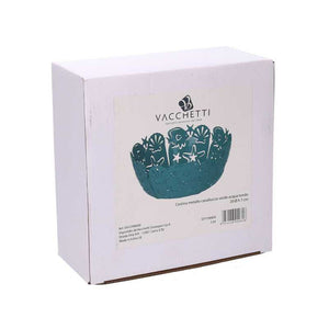 Cestina metallo cavalluccio verde acquatondo cm ø20h7