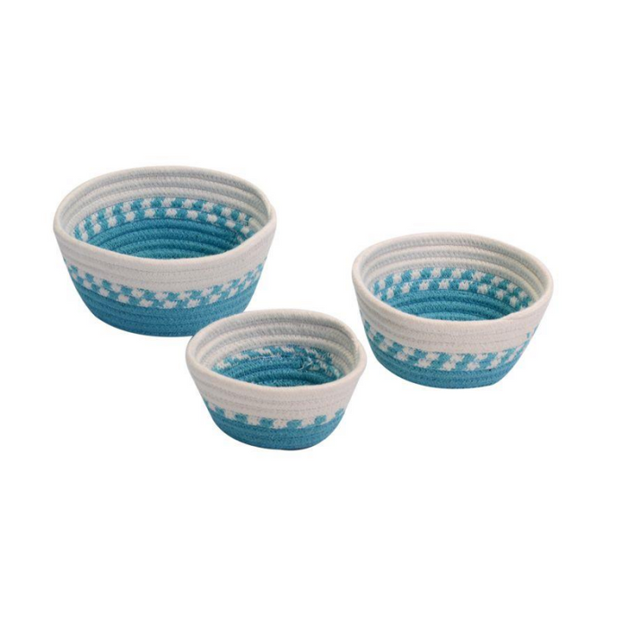 Cestina tessuto 1-3 turchese tondo cmø20h9