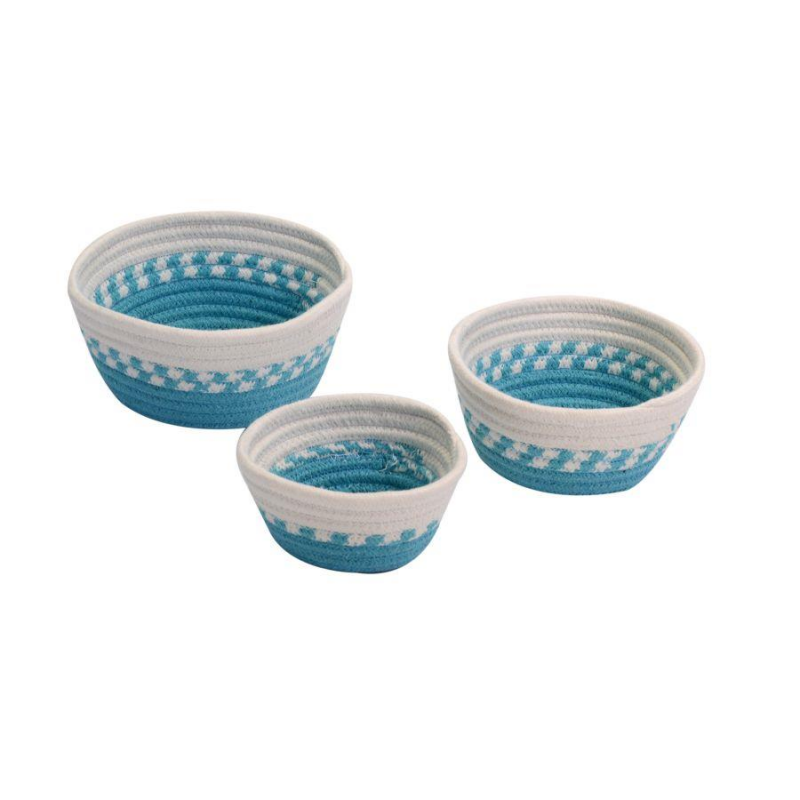 Cestina tessuto 1-3 turchese tondo cmø20h9