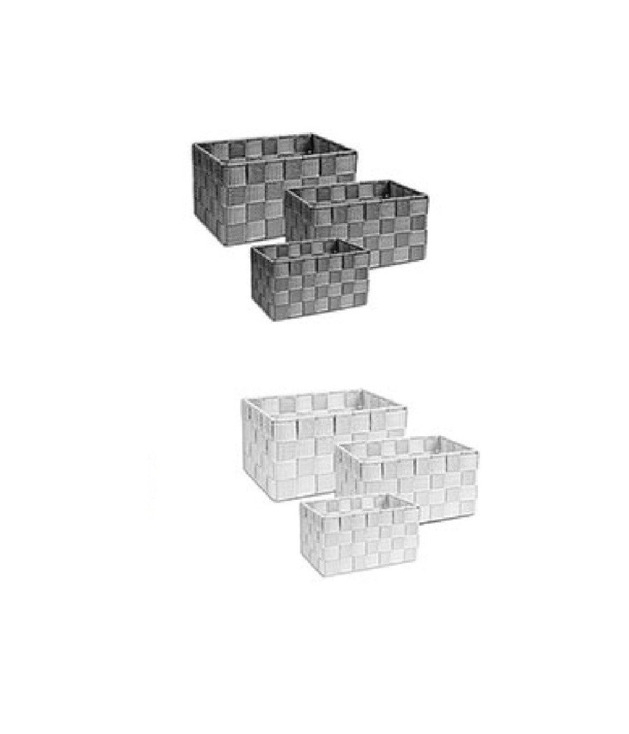 Cestini Tessuto 3 Scatole Organizer Bagno Porta Oggetti Bagnoschiuma Makeup         