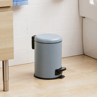 Cestino bagno con pedale in acciaio inox azzurro polvere 3L e secchio interno estraibile