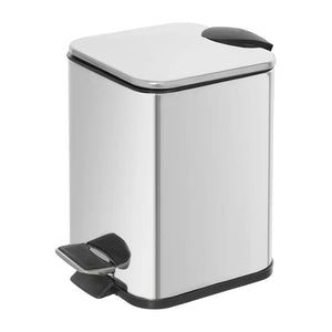 Cestino bagno cromato 3lt apertura a pedale e secchio removibile