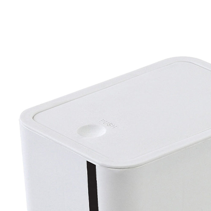 Cestino bagno da 8 litri in plastica bianca con coperchio Push