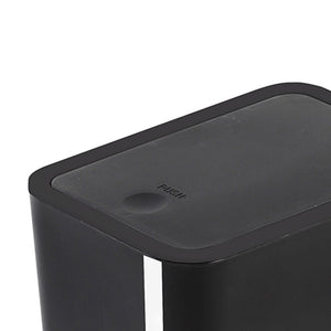 Cestino bagno da 8 litri in plastica nera con coperchio Push