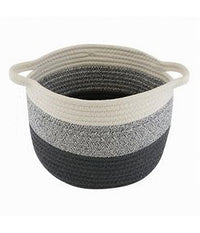 Cestino Cesto In Tessuto Corda Intrecciato Porta Oggetti Rotondo 26x18 Cm 10650         