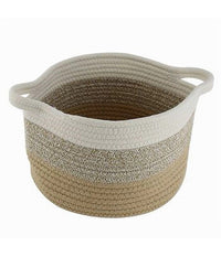 Cestino Cesto In Tessuto Di Corda Intrecciato Porta Oggetti Tondo 26x18cm 10647         