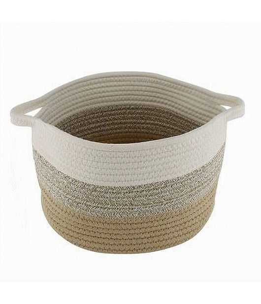 Cestino Cesto In Tessuto Di Corda Intrecciato Porta Oggetti Tondo 29x20 Cm 10648         