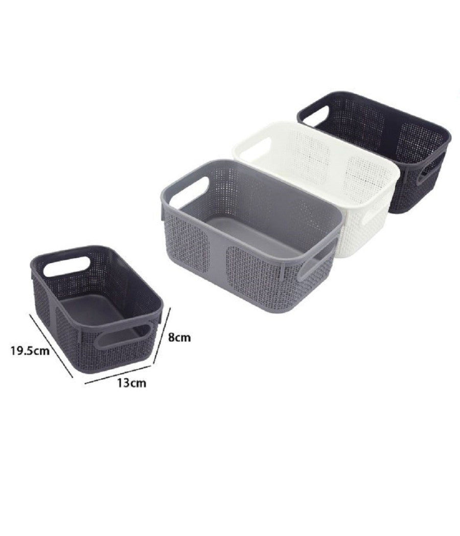 Cestino Cesto Porta Oggetti Organizer Rettangolare Porta Tutto Bagno Casa 79462         