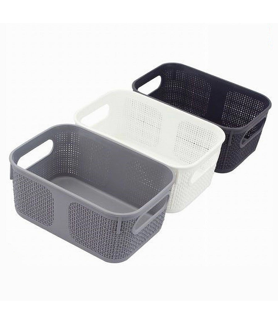 Cestino Cesto Porta Oggetti Organizer Rettangolare Porta Tutto Bagno Casa 79462         