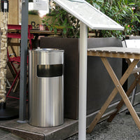 Posacenere con cestino circolare a raggi silver