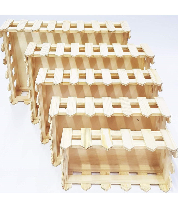 Cestino Legno 5 Pezzi  64893 Matrioska Rettangolare Cassetta Portaoggetti         