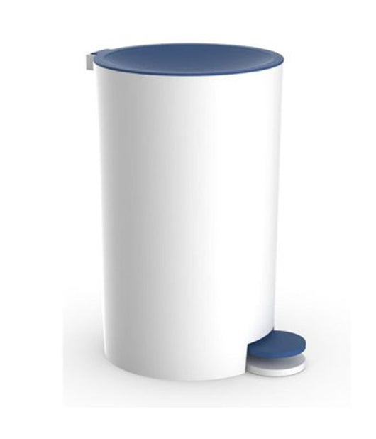 Cestino Pattumiera A Pedale Arredo Bagno Bianco Blu In Plastica Accessorio 69893         