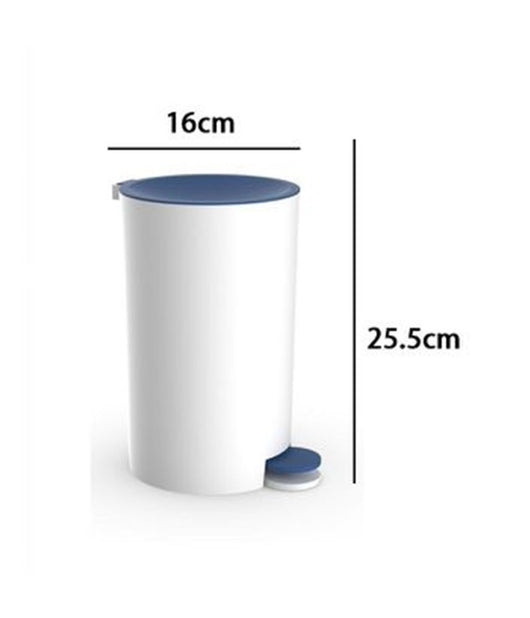 Cestino Pattumiera A Pedale Arredo Bagno Bianco Blu In Plastica Accessorio 69893         