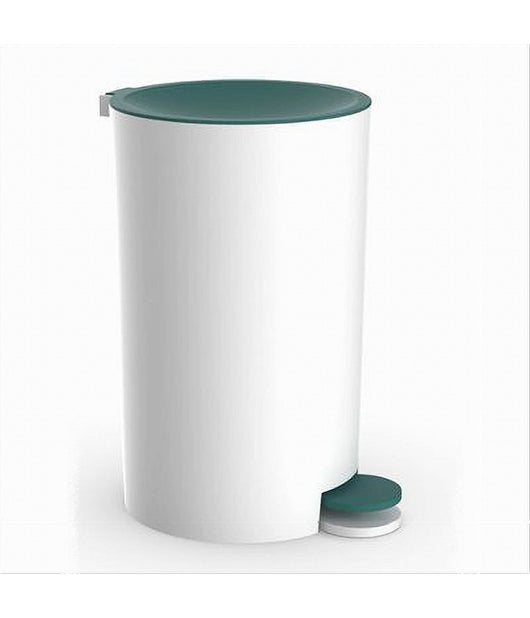 Cestino Pattumiera A Pedale Arredo Bagno Bianco Verde Plastica Accessorio 69975         